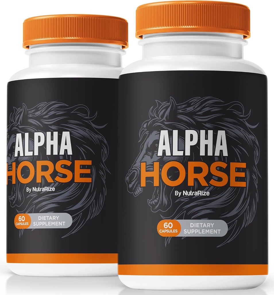 (2 Pack) Alpha Horse κάψουλες, Alpha Horse Επίσημη Ανδρική Φόρμουλα Χάπια, AlphaHorse για Stamina & Performance, Alfa Horse For Men Premium Once Daily Pill Pastillas, Alpha Hrse Complex (120 Κάψουλες)