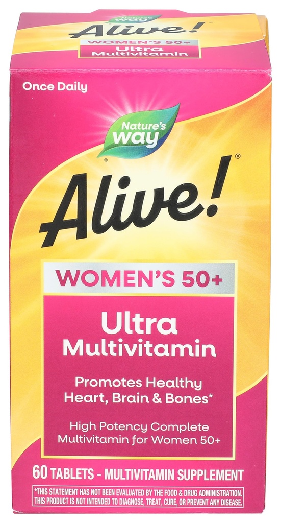 Nature's Way, Multivitamin Alive Once Daily Women 50 Plus, 60 Tablets