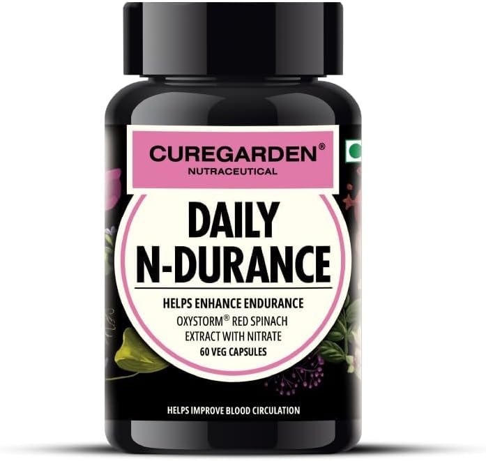 Ημερήσια N-Durance, Red Spinach Nitrate Extract, Nitric Oxide Supplement, 400 mg κάψουλες προ προπόνησης Veg, 60no