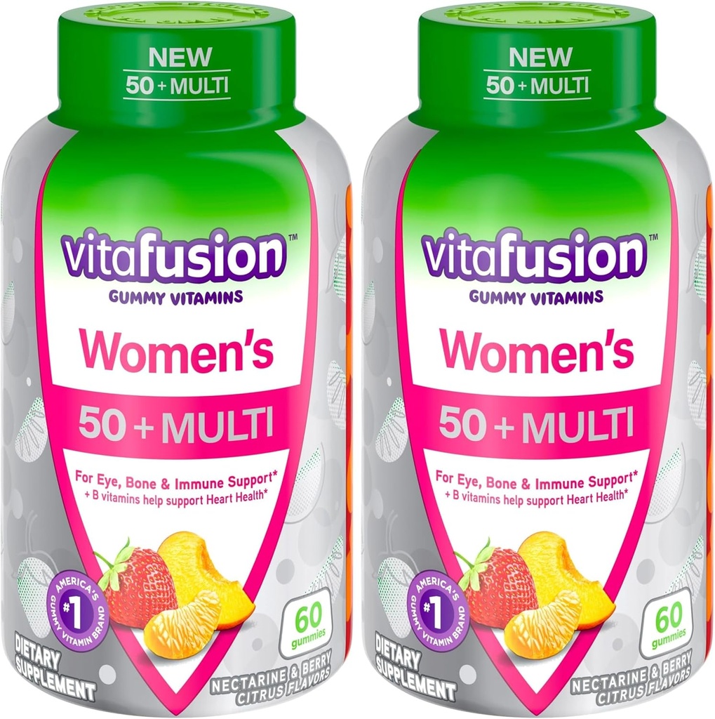 Vitafusion Women's 50+ Multivitamin Daily support Supplement 60 Count (Pack of 2)