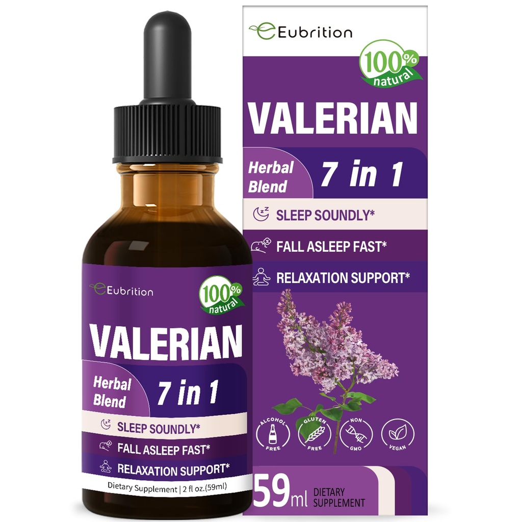 Valerian Root Sleep Support Drops, Passion Flower, Χαμομήλι, Λεβάντα, Φύλλα Soursop, & Hibiscus Herb Extract Συμπλήρωμα Βάμμα για Ύπνο Ήχος & Βαθιά. Τέλεια με τους ήχους ύπνου. 2oz