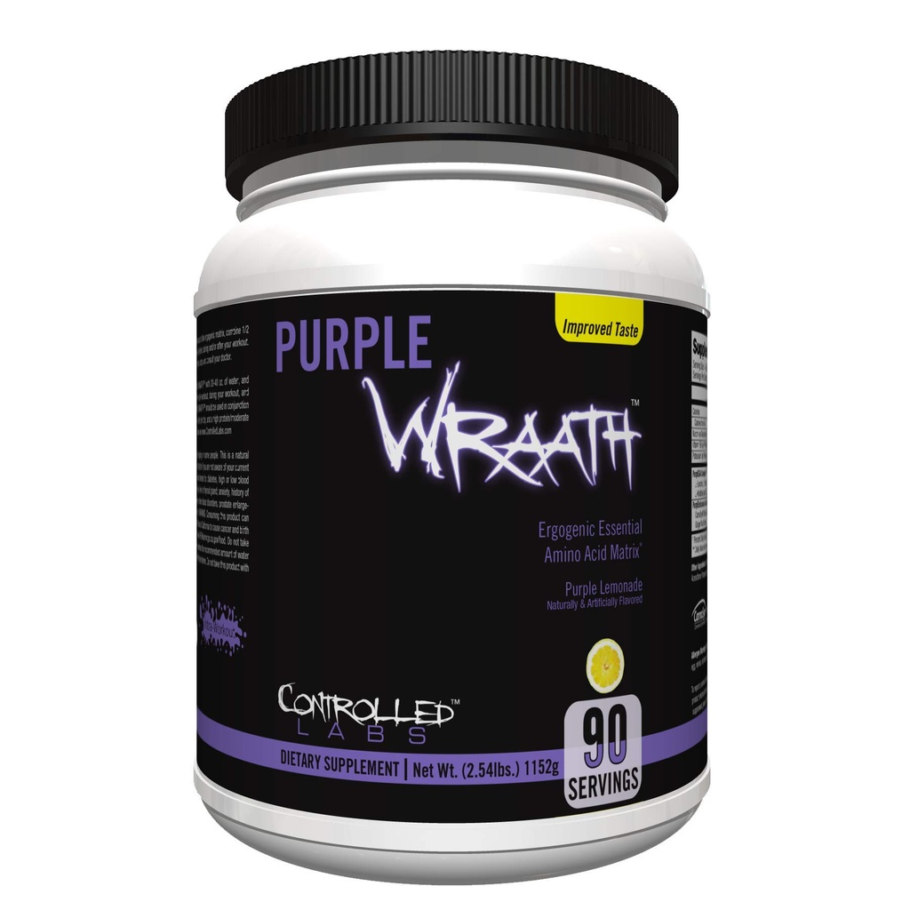 Ελέγχεται LABS Purple Wraath, BCAA και EAA Amino Acid Supplement, με την αντοχή ανάμειξης Ενδοσκληρυνόμενη σκόνη, βέλτιστη αντοχή, εστίαση, και Stamina (Λεμονάδα, 90 εξυπηρετούν)