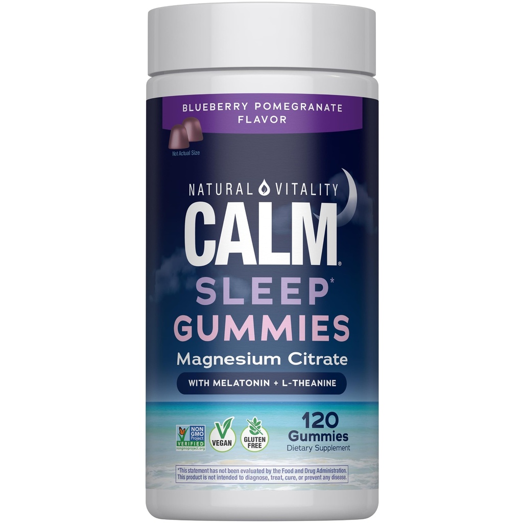 Φυσική ζωτικότητα SLEEP Gummies, συμπλήρωμα μαγνησίου με μελατονίνη και L-Θεανίνη, Vegan, χωρίς γλουτένη, βοηθά το σώμα εύκολο στον ύπνο, βατόμουρο Ρόδι 120 κόμης