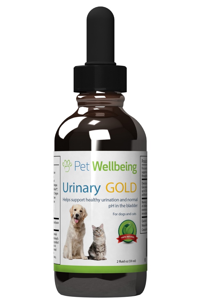 Pet Wellbeing Urinary Gold for Dogs - Vet-Formulated Multi-Herb Urinary Tract Support - Bladder Health & Urinary System Wellness - Φυσικό συμπλήρωμα σκύλων - Υγρή Φόρμουλα 2 oz (59ml)