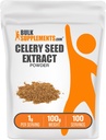 BulkSupplements.com Celery Seed Extract Powder - συμπλήρωμα σπόρων σέλινου, συμπλήρωμα βοτάνων - Vegan & Gluten Free, 1g ανά Σερβίρισμα, 100g (3.5 oz) (πακέτο του 1)