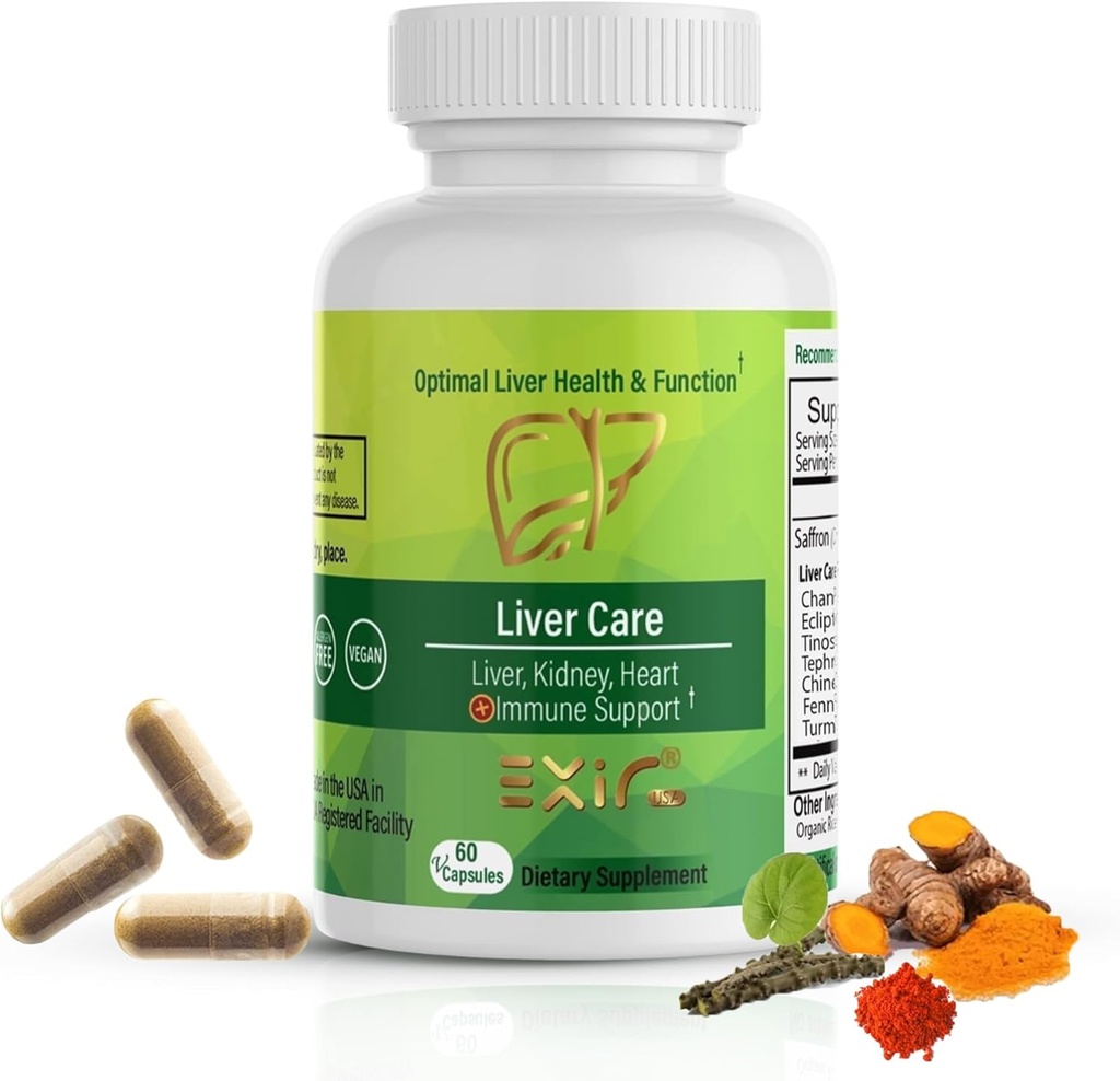 EXIR Liver Cleanse Herbal Supplement, 60 Vegan Κάψουλες – με Saffron, Chanca Piedra, Tinopora & Eclipta – Herbal Support for Liver Wellness, Digestive Balance & Antioxidant Activity