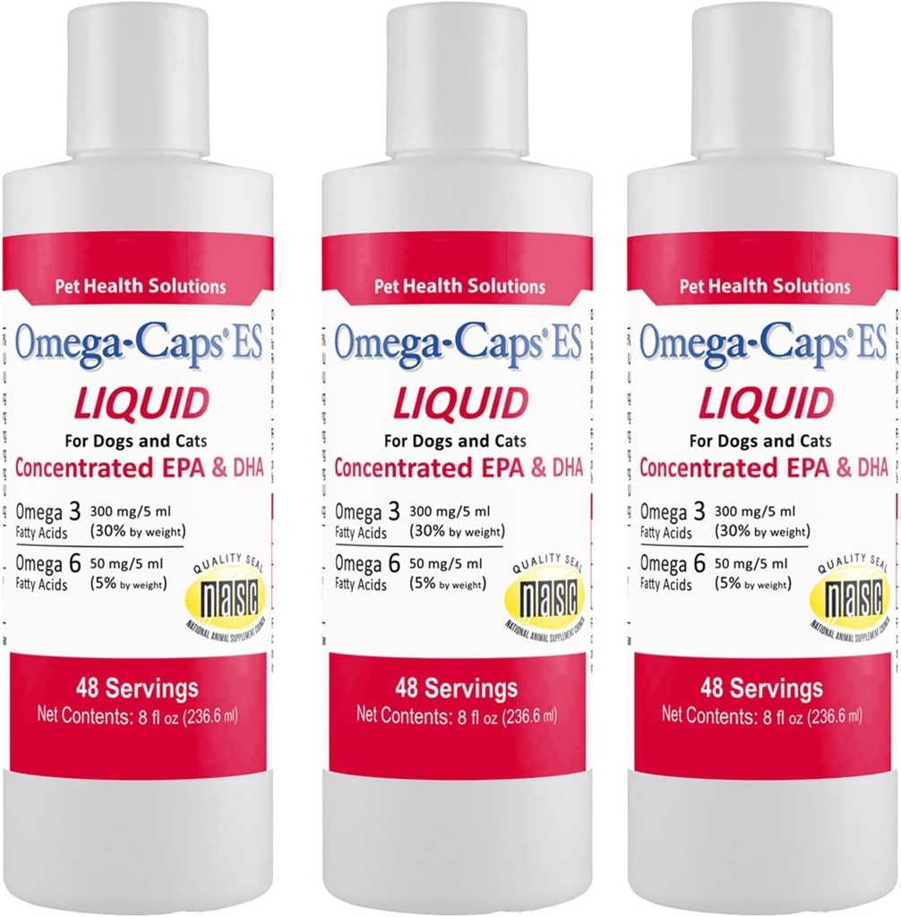 Pet Health Solutions ES Liquid for Dogs and Cats, συμπυκνωμένη EPA και DHA, Omega-3 Liquid Supplement, Λιπαρά Οξέα, Αντιοξειδωτικά, Βιταμίνες Ορυκτά, Υποστηρίζει Υγιεινές αρθρώσεις, Δέρμα & Coat, 24 oz