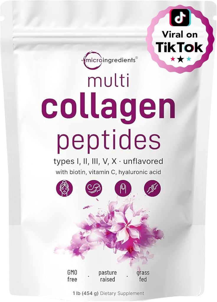 Micro Συστατικά Multi Collagen Peptides σκόνη, 16oz 