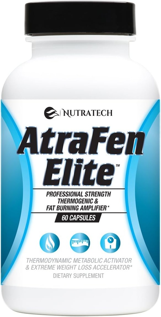 Atrafen Elite - Professional Strength Diet Aid που υποστηρίζει τη διαχείριση βάρους, προωθεί την ενέργεια και βοηθά να καταπιέζει τα τρόφιμα Cravings & Appetite. Συμπλήρωμα διατροφής. 60 χάπια.