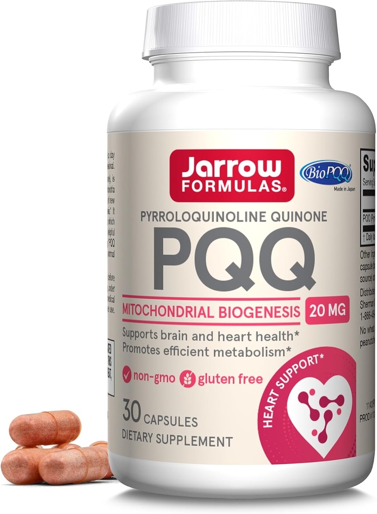 Jarow Formulas® PQQ 20 mg, Συμπλήρωμα διατροφής, Καρδιά, Εγκέφαλος και Μεταβολισμός Υποστήριξη, 30 κάψουλες λαχανικών, 30 ημέρες προσφοράς