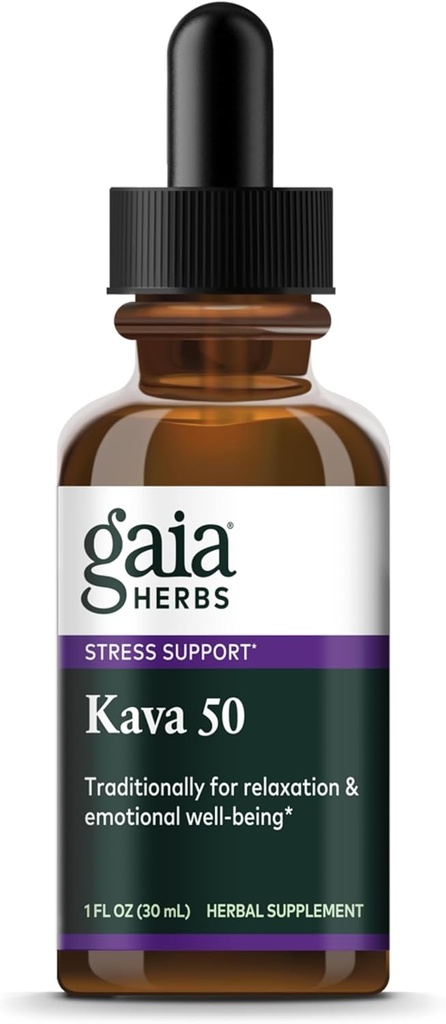 Gaia Herbs Kava Root Extra Strength - Βοηθά στη διατήρηση της αίσθησης της φυσικής ηρεμίας, χαλάρωσης, * και συναισθηματική ευεξία Κατά τη διάρκεια των καιρών του στρες - Φτιαγμένο με ευγενή Kava Cultivars - 1 Fl Oz (20-Ημέρα προσφοράς)