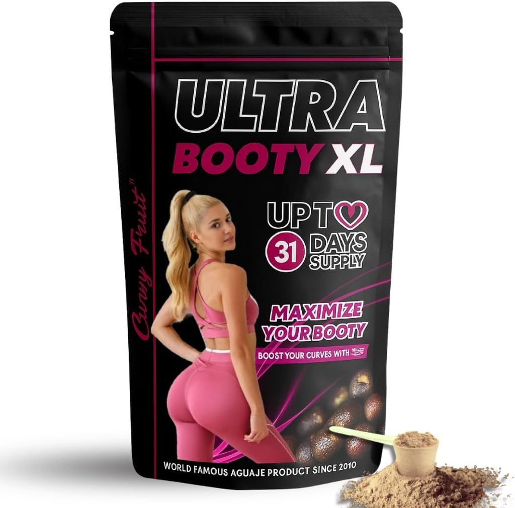 Maximize Your Booty Growth - Aguaje + Black Maca Root Powder Achieve Your Dream Curves in Weeks - 31-Day Supply (4.9 Oz)