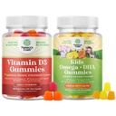 Δέσμη βιταμίνης D3 Gummies για την καθημερινή ευεξία με 2000IU ανά υπηρεσία μυών των οστών & ανοσοποιητική υποστήριξη και τα παιδιά DHA Omega 3 Gummies - λιπαρά οξέα Omega 3 6 9 για τον εγκέφαλο, ανοσοποιητική δύναμη & όραση