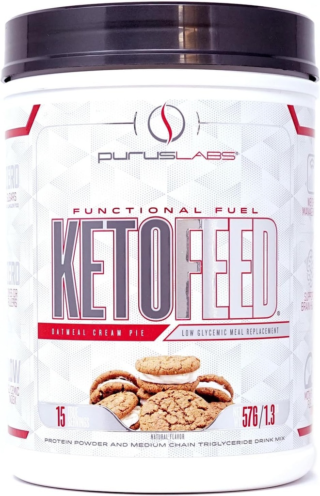 Purus Labs KETOFEED Protein Powder, 15 σερβιέτες (πίτες με κρέμα βρώμης)