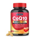 DRFOSTER CoQ10 400mg-Σύνζυμο υψηλής απορρόφησης Q10 Συμπληρώματα με PQQ, Shilajit & Βιταμίνη E, Ισχυρό Αντιοξειδωτικό για την υγεία της καρδιάς και του εγκεφάλου και την ενέργεια-Παραγωγή 120 κάψουλες λαχανικά