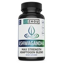 Zhou Ashwagandha - Ashwagandha και Rhodiola για γυναίκες & άνδρες, Adaptogen Ashwaganda Extract 1200 mg με μαύρο πιπέρι, Adaptogenic συμπλήρωμα υποστήριξης για την ηρεμία, Mood, ύπνο - 60 κάψουλες Vegan