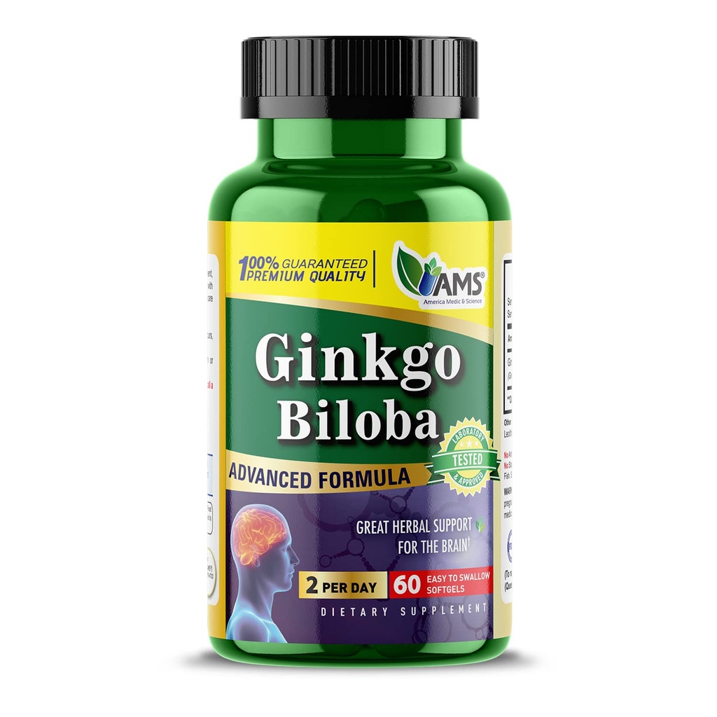America Medic & Science Ginkgo Biloba 60mg (60 Softgels) 