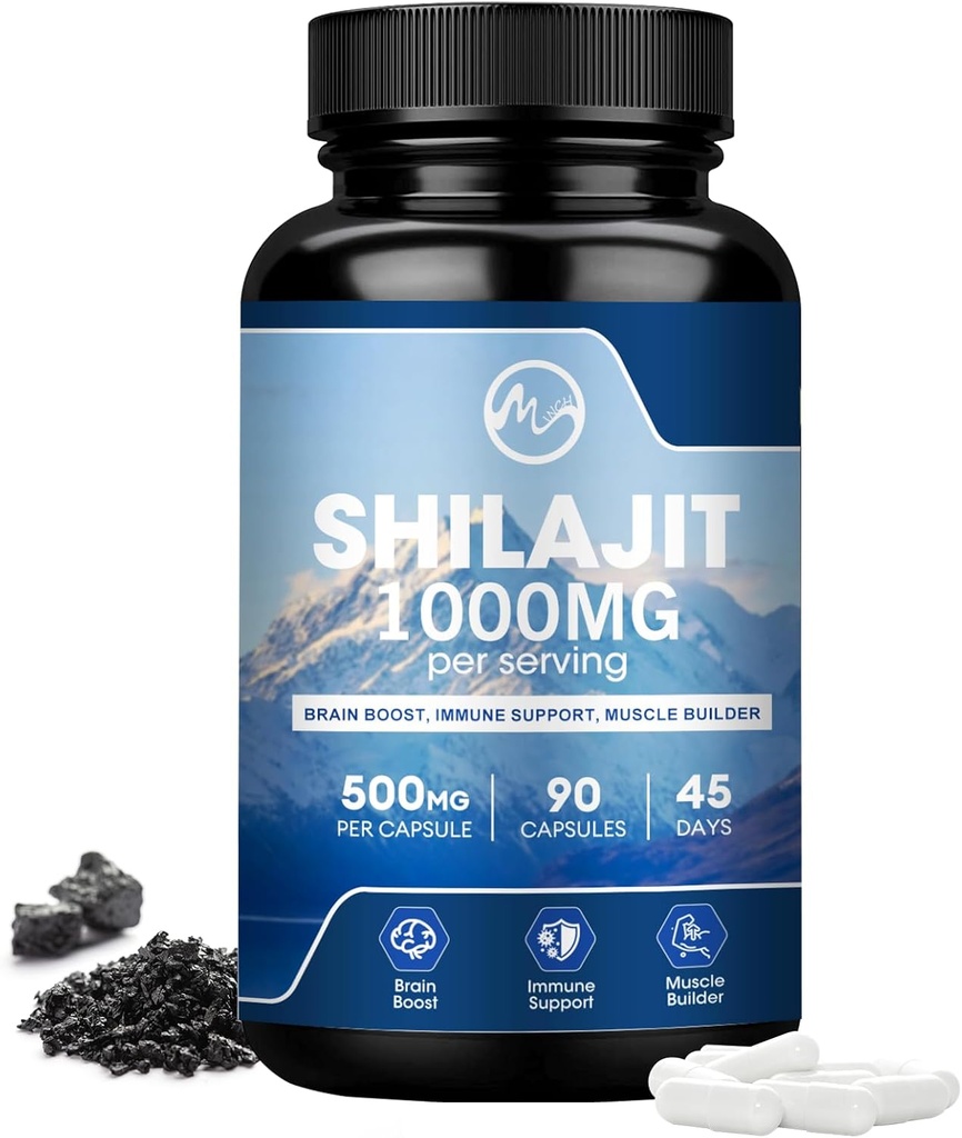 Συμπλήρωμα Shilajit, κάψουλες Shilajit με Fulvic Acid για άνδρες και γυναίκες, Shilajit με 85+ Trace Minerals for Energy, Performance & Immune Health 