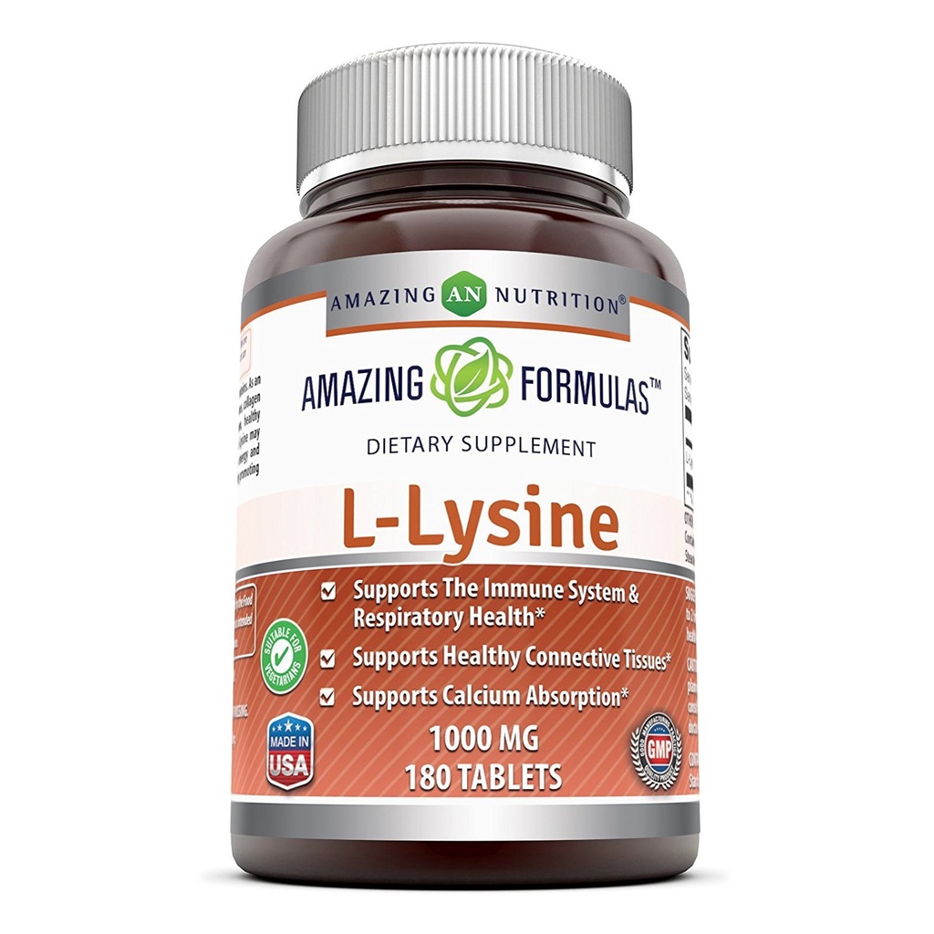 Εκπληκτικές Φόρμουλες L-Lysine 1000 Mg Amino Acid Supplement 