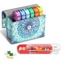 FINPAC Weekly Pill Organizers 4 φορές την ημέρα, Slide Open PU Δερμάτινη περίπτωση Ταξίδι χάπια Vitamin Ιατρική υπενθύμιση και Planner με την κάρτα όνομα για το πρωί