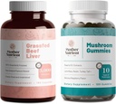 Mother Nutrient Bundle: Grass-Fed Beef Liver Capsules και Pure Extract Mushroom Gummies - Premium, Non-GMO Συμπληρώματα για την καθημερινή ρουτίνα σας