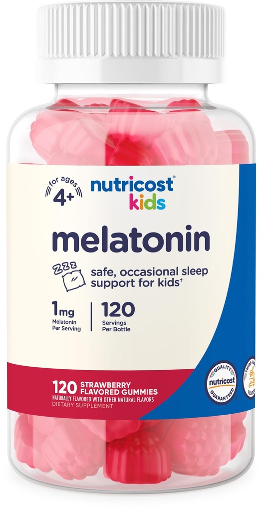 Nutricost Παιδιά Μελατονίνη Gummies 1mg, 120 Gummies, Φράουλα Γεύση