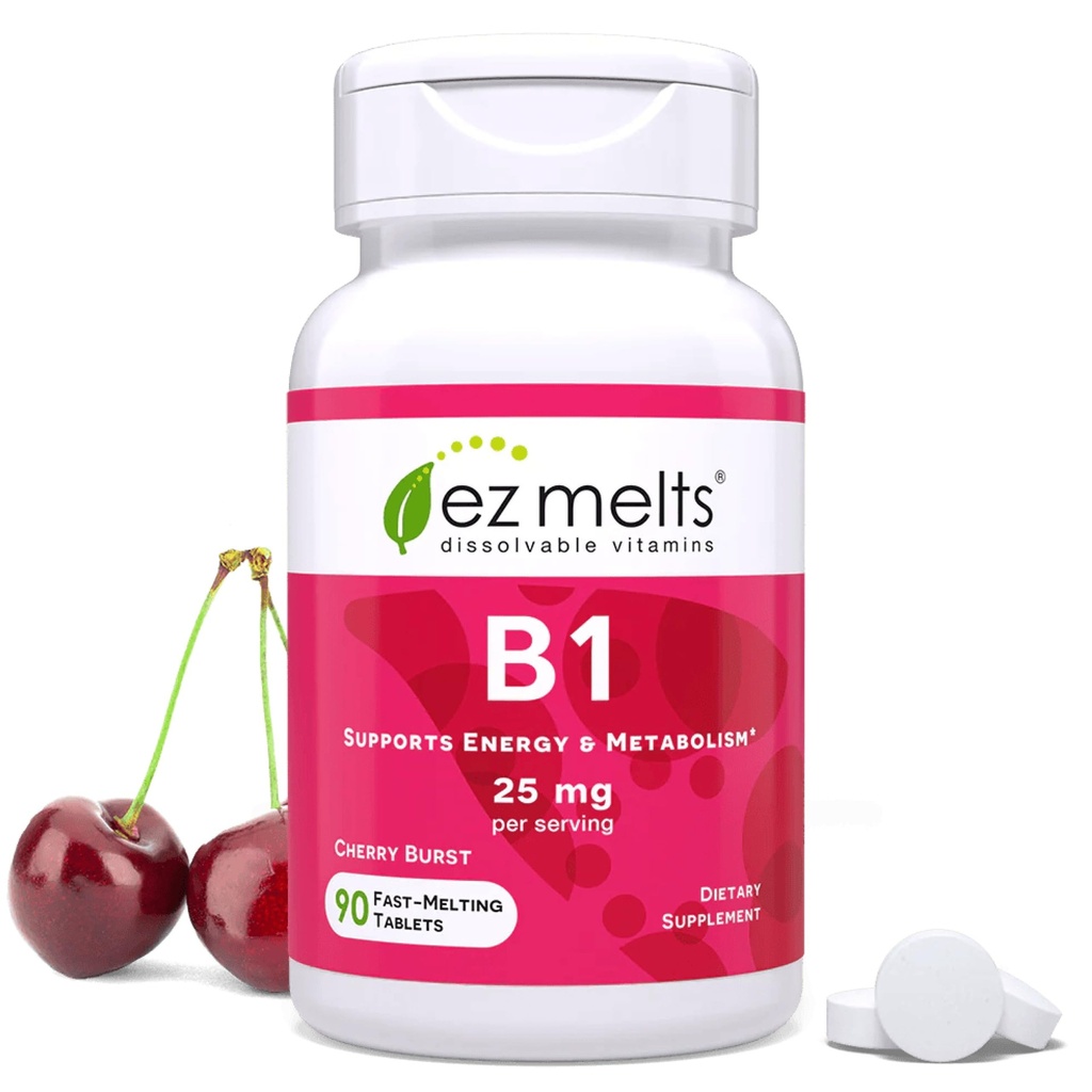 EZ Λιώνει Διαλυτή Βιταμίνη B1 25 mg, Χωρίς ζάχαρη, 45-ημέρα προσφοράς - 1 συσκευασία