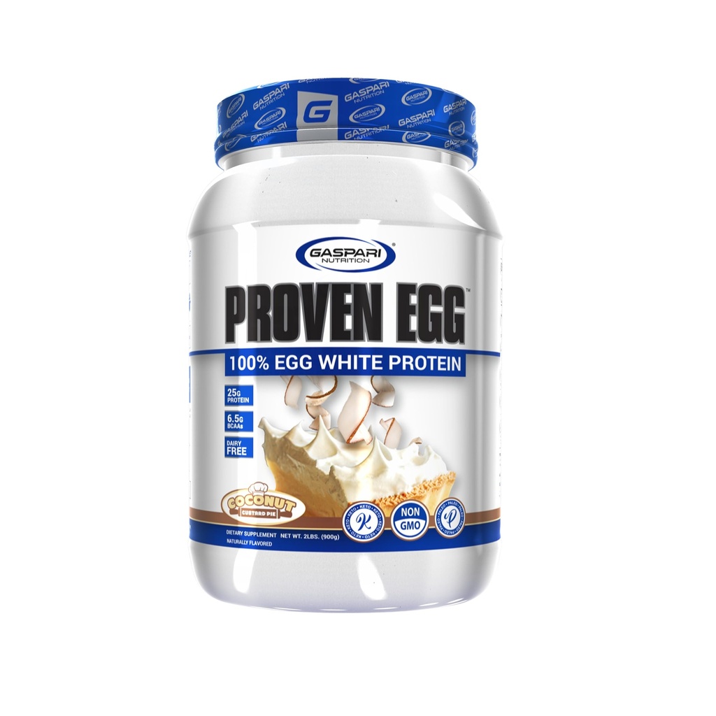 Gaspari Διατροφή Αποδεδειγμένο Αυγό, 100% Αυγό Λευκή πρωτεΐνη, 25g πρωτεΐνη, Κετοφιλική, Γαλακτοκομικά και Λακτόζη Χωρίς, Χωρίς σόγια (2 λίβρες, Coconut Custard)
