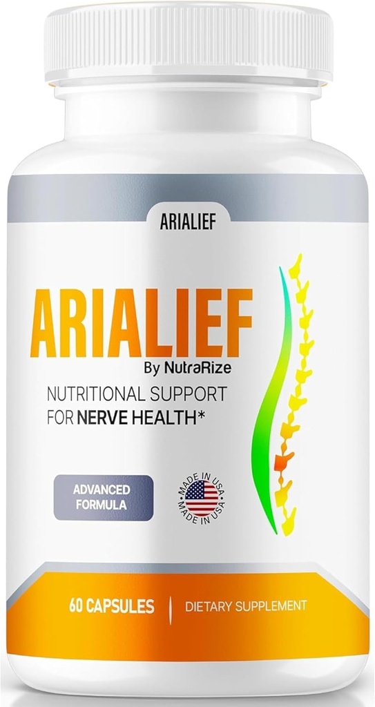 Arialief Capsules, Official Nutritional Support for Nerve Health, All Natural Arialief Vitamins for Healthy Nerves, Premium Arialief Pills, Aria LIEF Pastillas Review (60 Capsules)