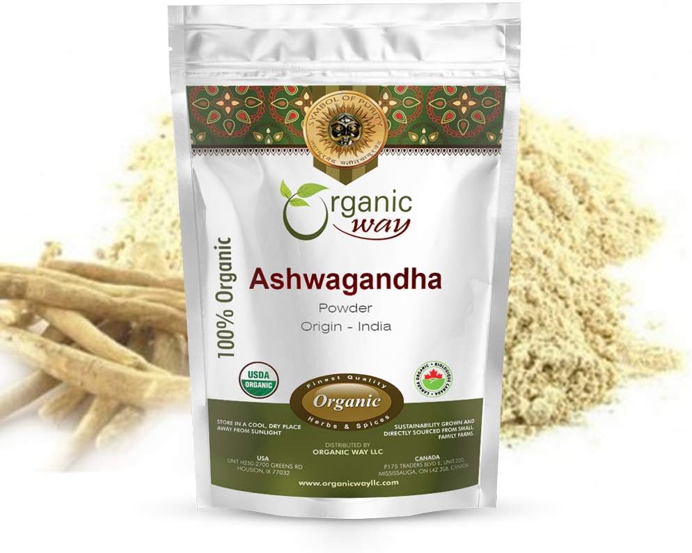 Organic Way Premium Ashwagandha Root Powder (Withania somnifera) - Organic & Kosher Certified 
