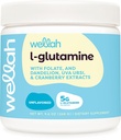 Wellah L-Glutamine σκόνη Άγευστη (50 σέρβις) - 5g L-Γλουταμίνη ανά σέρβις, Γλυκασμένη με Stevia
