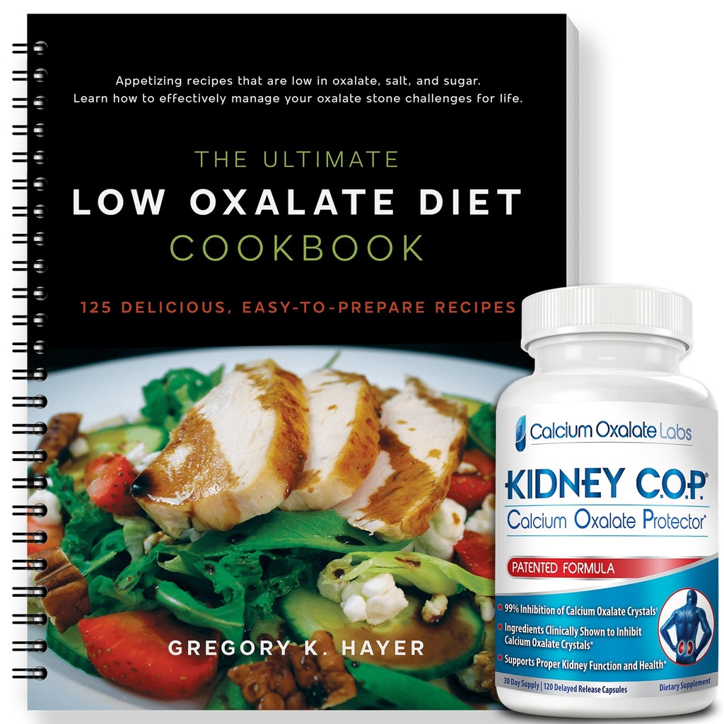 KIDNEY C.O.P. Oxalate Protector 120 κάψουλες, Patented Kidney Support for Calcium Oxalate Crystals, Stop Recurrence (Starter Pack - 120 Caps) και 1 Ultimate Low Oxalate Diet Cookbook)