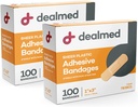 Dealmed Sheer Plastic Flexible Adhesive Bandages – 100 Count (2 Pack) Bandages with Non-Stick Pad, Latex Free, Wound Care for First Aid Kit, 1" x 3"