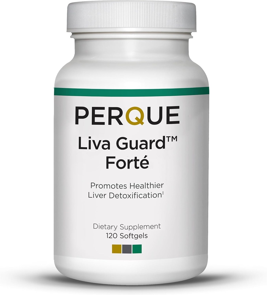 PERQUE Liva Guard Forte 120 Softgels – φυτική & αντιοξειδωτική φόρμουλα για τη λειτουργία του ήπατος & Detox – Υποστηρίζει τη μεταβολική & κυτταρική υγεία – μη ΓΤΟ, χωρίς γλουτένη, χορτοφαγική φόρμουλα – 120 κόμης
