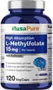 NusaPure L Methylfolate 15mg, 120 κάψουλες Veggie, Bioperine