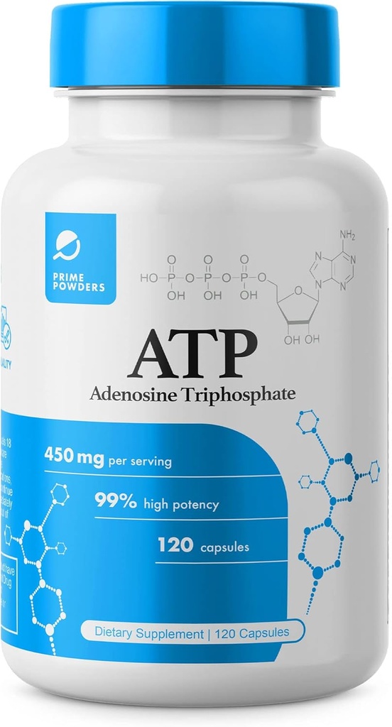ATP κάψουλες - 120 κάψουλες - Αδενοσίνη Τριφωσφορικό Δινάτριο - 400mg ανά υπηρεσία - Ενίσχυση της ενεργειακής αντοχής Σταματίνα