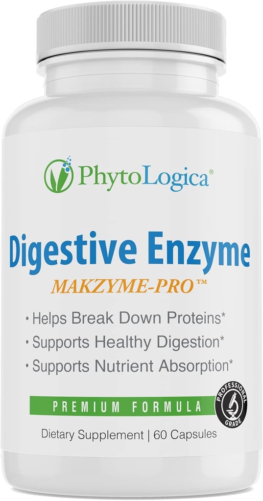 Digestive Enzymes, με Makzyme-Pro, Enzyme και Probiotic Συμπλήρωμα, Υποστηρίζει Υγιεινή Πέψη, Ενισχυμένη Απορρόφηση Διατροφής, Μη ΓΤΟ, Χωρίς Γλουτένη, Vegan, Φυσικό, 60 Κάψουλες