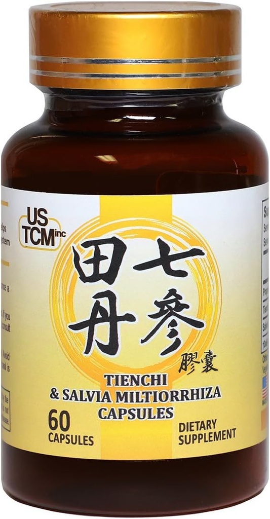Tienchi Danshen Κάψουλες Pseudoginseng Notoginseng Sanqi Salvia Miltiorriza Red Sage Κάψουλες 500mg 60 κάψουλες λαχανικών 100% Φυσικό Όχι Συντηρητικά για Υγιές Καρδιαγγειακό Σύστημα Κατασκευασμένο στις ΗΠΑ
