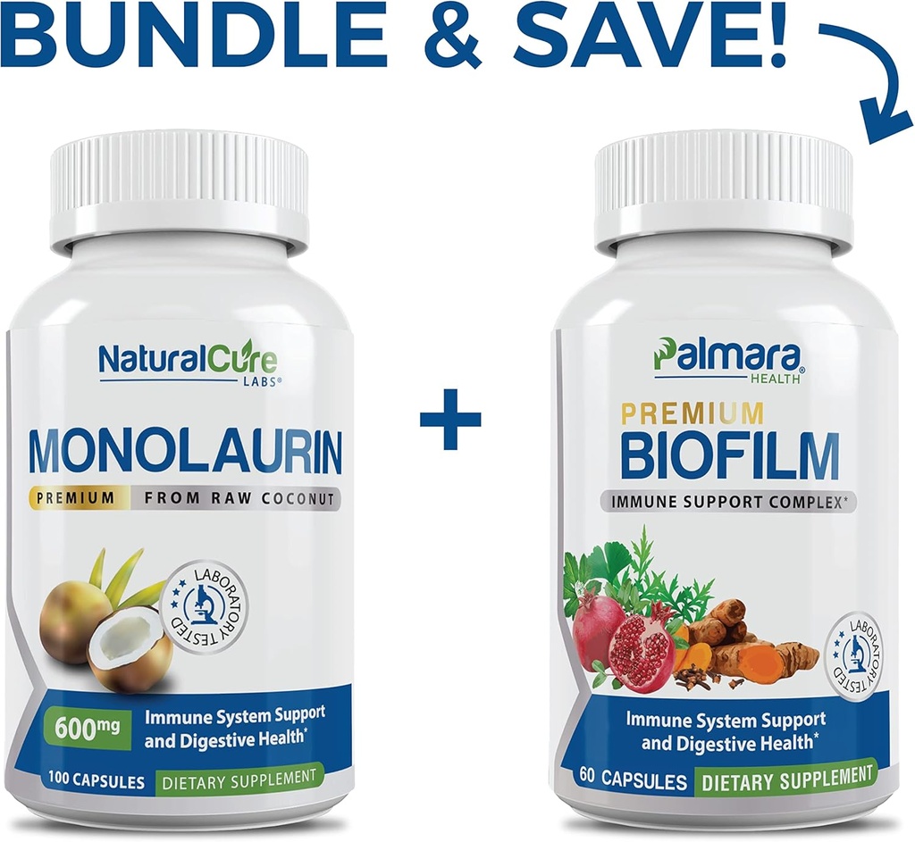Φυσικό Cure Labs Bundle: Premium Monolaurin 600mg + Biofilm Complex