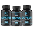 FXSUPPS Καφεΐνη 200mg Χάπια (3-πακέτο, 600 κάψουλες) – Γρήγορο συμπλήρωμα ενεργειακής υποστήριξης για άνδρες και γυναίκες 