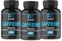 FXSUPPS Καφεΐνη 200mg Χάπια (3-πακέτο, 600 κάψουλες) – Γρήγορο συμπλήρωμα ενεργειακής υποστήριξης για άνδρες και γυναίκες 