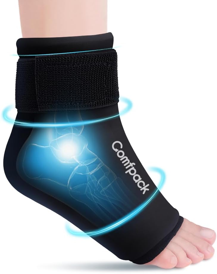 Πακέτο πάγου Ankle για το οίδημα, επαναχρησιμοποιήσιμο πακέτο πάγου ποδιών Wrap, ζεστό & κρύο θεραπεία μανίκι συμπίεσης για Plantar Fasciitis Relief, Αχιλλέας Τενοντίτιδα, Διάστρεμμα, Πόνος τακούνι, διάστρεμμα