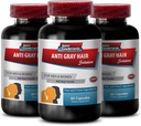 Βιοτίνη ψευδάργυρος - Anti Gray Μαλλιά - Λύσεις μαλλιών για άνδρες (3 μπουκάλια - 180 κάψουλες)