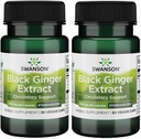 Swanson Black Ginger Extract - Προάγει την υγιή κυκλοφορία του αίματος και το σωματικό βάρος - Μπορεί να βοηθήσει την υγεία της καρδιάς, μυς ιστός, και ψυχική ευεξία - (30 κάψουλες λαχανικά, 100mg το καθένα) (2 Pack)