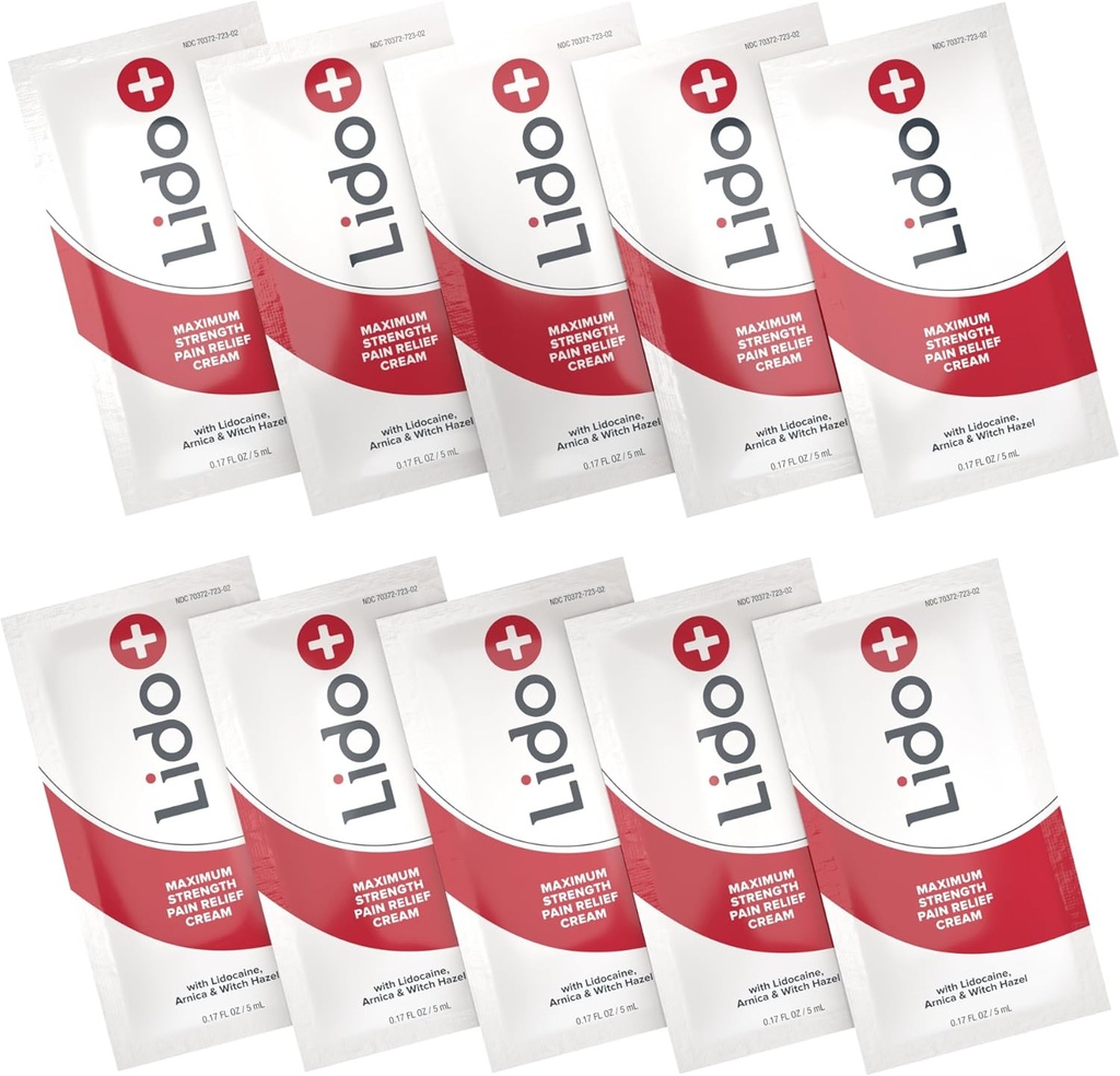 Lido+ 10-Pack Lidocaine Κρέμα φακελάκια 