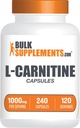 BulkSupplements.com L-Carnitine 1000mg Κάψουλες - Carnitine Supplement, L Carnitine 1000mg, L- Carnitine Κάψουλες - 2 κάψουλες ανά Σερβίρισμα (1000mg), 240 Κάψουλες (Pack of 1)