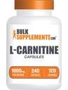 BulkSupplements.com L-Carnitine 1000mg Κάψουλες - Carnitine Supplement, L Carnitine 1000mg, L- Carnitine Κάψουλες - 2 κάψουλες ανά Σερβίρισμα (1000mg), 240 Κάψουλες (Pack of 1)