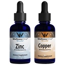 WellnessOne Ionic Liquid Zinc & Liquid Copper - Zinc-Copper Bundle to Support Immune System & Joint, Nerve & Bone Health - 1,67 fl oz Zinc & Copper Liquid Drops