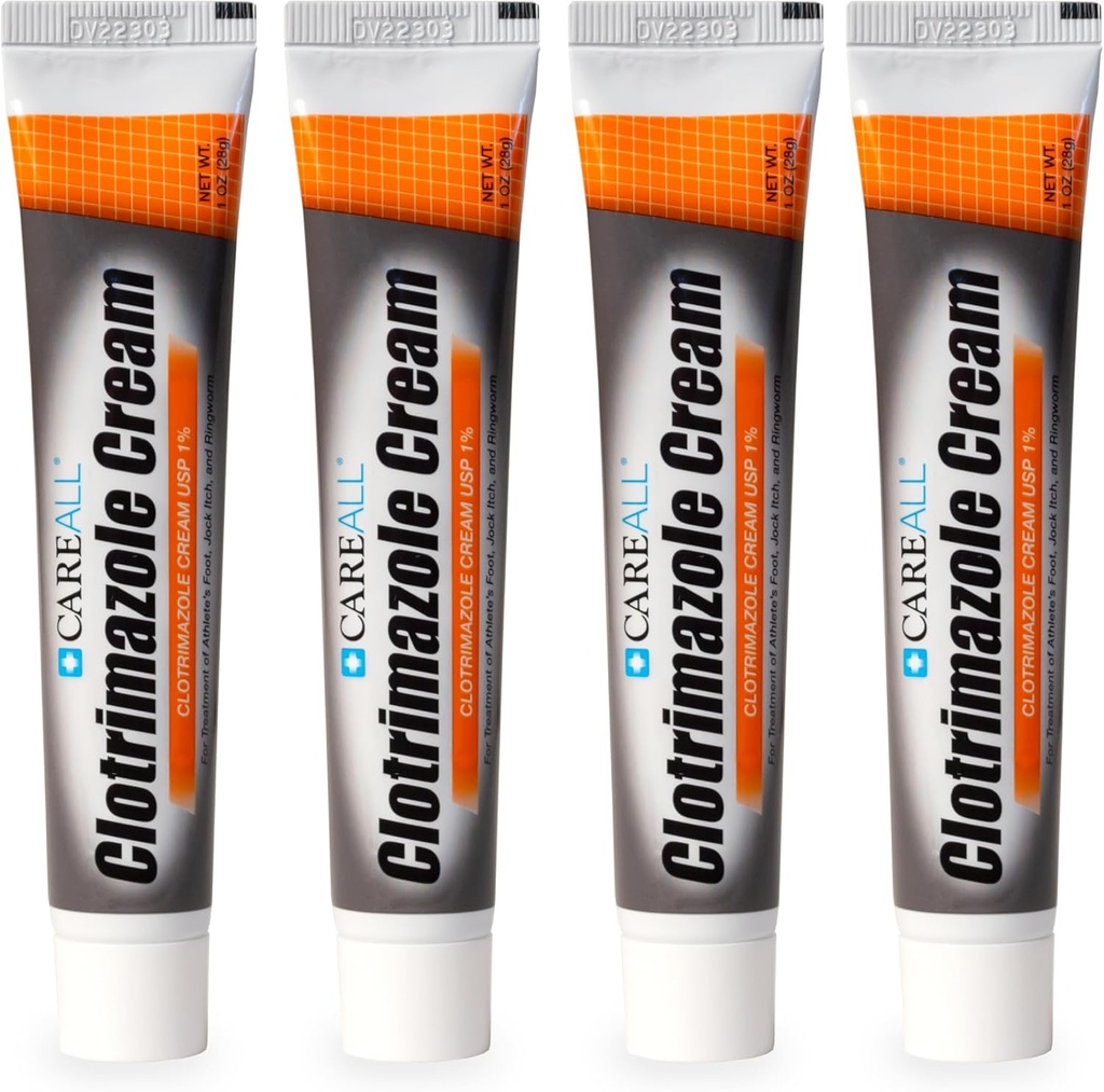 CareAll Clotrimazole Antimungal Cream 1% USP 1.0 oz. (4 Pack), Cures Most Athlete’s Foot, Jock Itch και Ringworm, σε σύγκριση με το The Leading Brand.