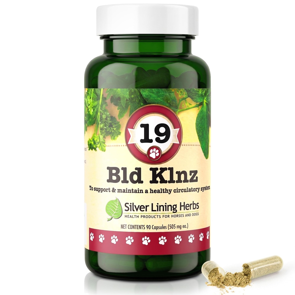 Silver Lining Herbs 19 BLD Klnz - βοτανική υποστήριξη για τις φυσιολογικές τιμές του αίματος των σκύλων - Βοηθά στη διατήρηση των φυσιολογικών κυττάρων του αίματος και του κυκλωτικού συστήματος του σκύλου - Φυσική υποστήριξη της υγείας των σκύλων - 90 κάψουλες